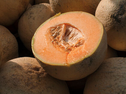 Cantaloupes are displayed for sale in Virginia on Saturday, July 28, 2017. U.S. health officials recalled three more brands of whole and pre-cut cantaloupes Friday, Nov. 24, 2023 as the number of people sickened by salmonella more than doubled this week. (AP Photo/J. Scott Applewhite, File)