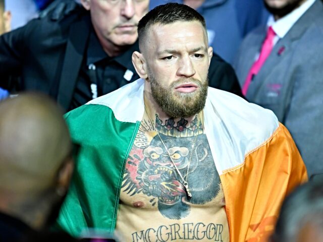 LAS VEGAS, NEVADA - JULY 10: Conor McGregor of Ireland prepares to fight Dustin Poirier during the UFC 264 event at T-Mobile Arena on July 10, 2021 in Las Vegas, Nevada. (Photo by Jeff Bottari/Zuffa LLC)