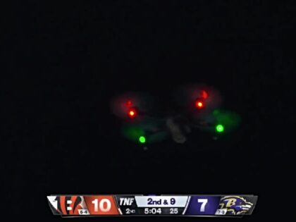 A drone intrusion over the stadium stopped play Thursday night during the Baltimore Ravens and Cincinnati Bengals game.
