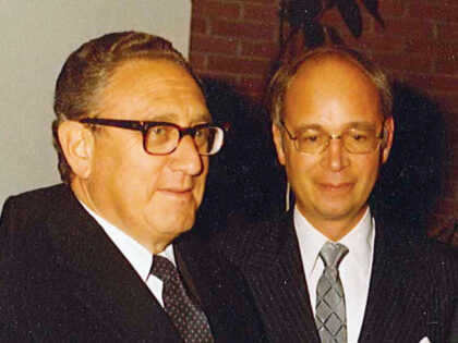 DAVOS/SWITZERLAND, JAN 1980 - Henry Kissinger, former US Secretary of State; Klaus Schwab