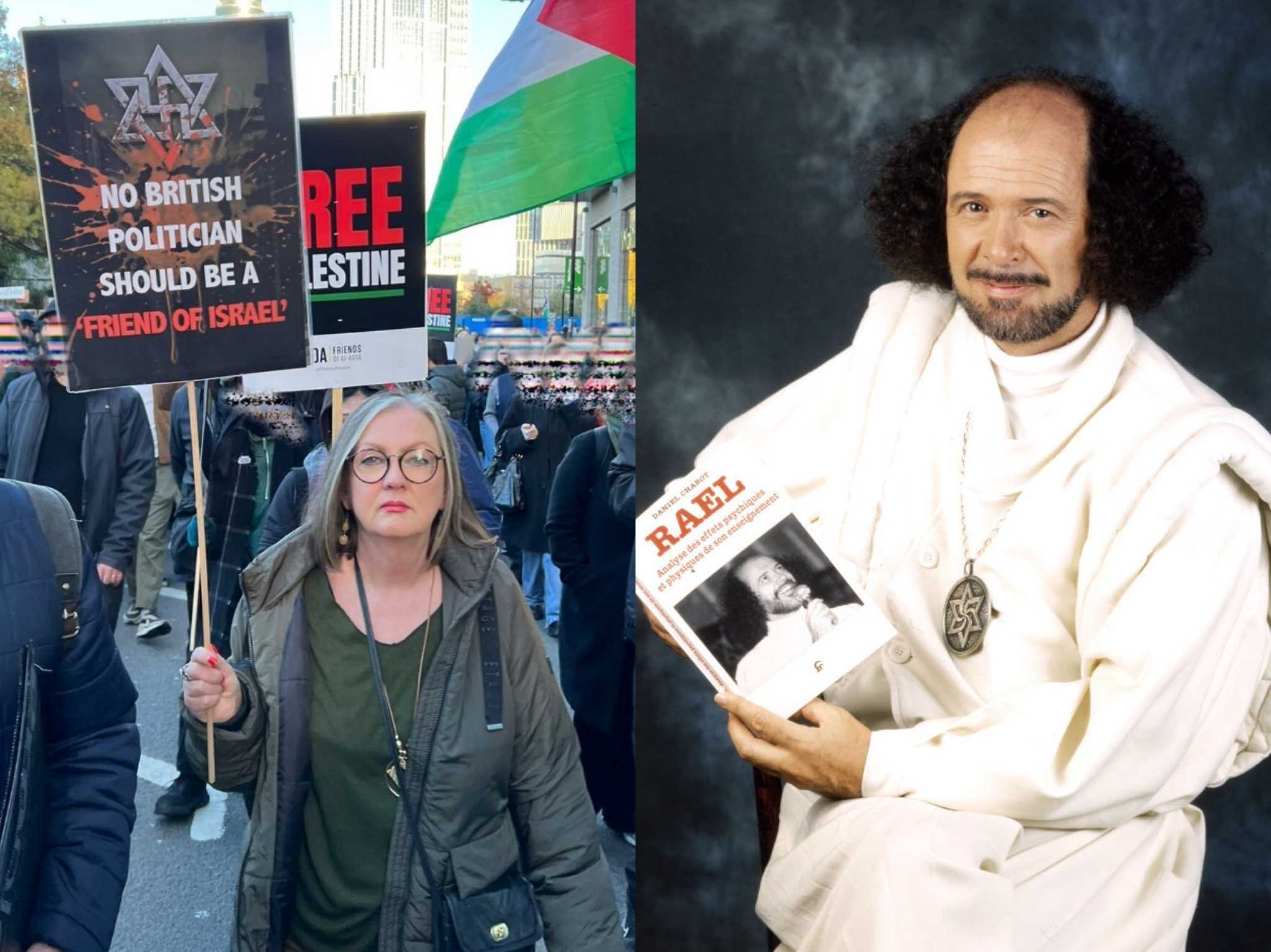 Swastika Protest Sign Not Antisemitic, Represents UFO Cult, Says Husband - Vimarsana News