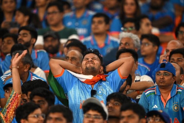 Agony: India fans react while watching their team lose the final