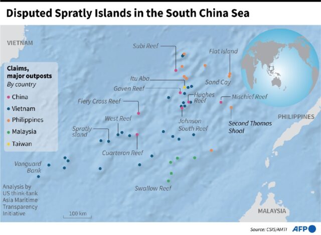 Disputed Spratly Islands in the South China Sea