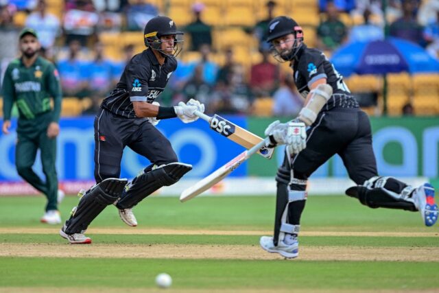 Ravindra hits century as New Zealand pile up trouble for Pakistan ...