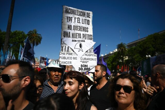 Leftists demonstrate against incoming President Javier Milei and his plans to reform the e