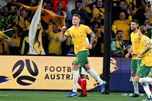 Leicester City's Harry Souttar opened teh scoring for Australia against Bangladesh