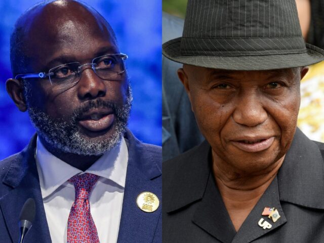 Liberians will choose between incumbent President George Weah (L) and former vice presiden