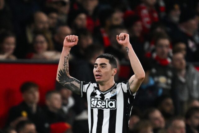 Miguel Almiron opened the scoring in Newcastle's 3-0 win over Manchester United