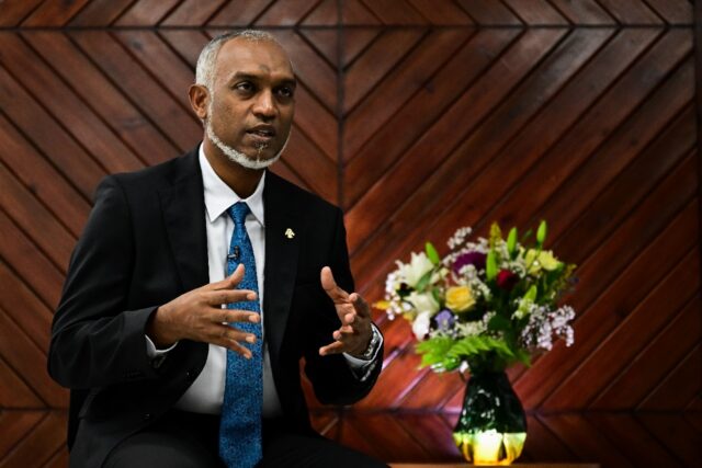 Mohammed Muizzu, incoming president of the Maldives, speaks to AFP in an interview