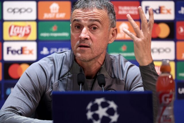 Paris Saint-Germain's Spanish head coach Luis Enrique