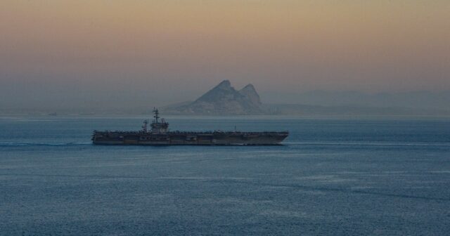 A photo obtained from the US Department of Defense shows the USS Dwight D. Eisenhower airc