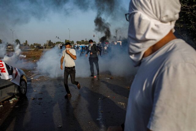 Protesters stormed a Turkish base housing US forces hours before Secretary of State Antony