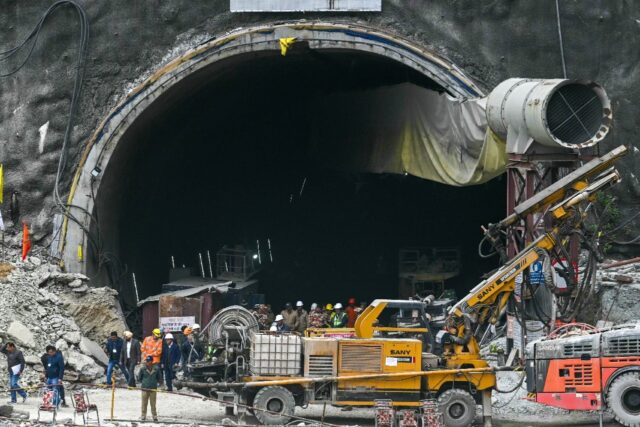The Silkyara road tunnel in northern India, which partially collapsed on November 12