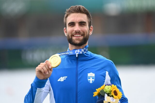 Stefanos Ntouskos became Greece's first Olympic rowing gold medallist when he won the sing
