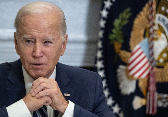 US President Joe Biden speaks at the White House on November 21, 2023