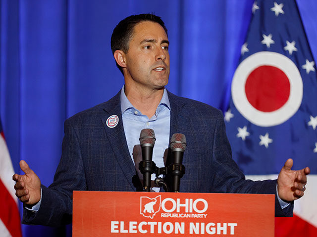 Republican Ohio Secretary of State Frank LaRose speaks during an election night watch part