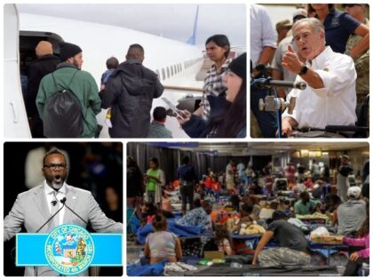 Abbott flies migrants to Chicago. (Photos: Associated Press and Office of Texas Governor)
