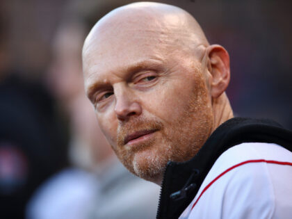 BOSTON, MA - APRIL 19: Comedian Bill Burr throws out a ceremonial looks on before a game b