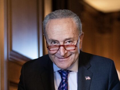 Border - Senate Majority Leader Charles Schumer, D-N.Y., is seen after the senate luncheon