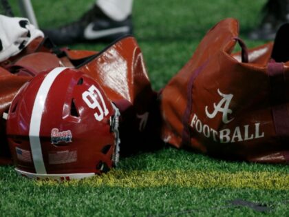 ATLANTA, GA - SEPTEMBER 02: Helmet and ball bag during the college football game between
