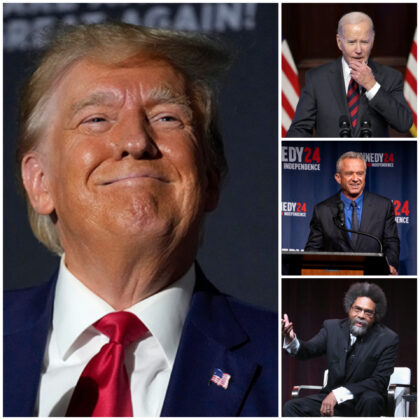 Donald Trump, Joe Biden, Robert F. Kennedy, Jr., Cornel West