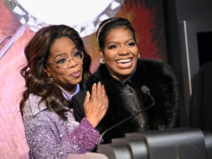 Fantasia Barrino with Oprah Winfrey for _The Color Purple_