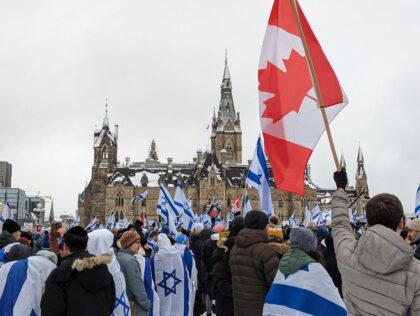 Pro-Israel protest Ottawa Canada (Centre for Israel and Jewish Affairs / Twitter)