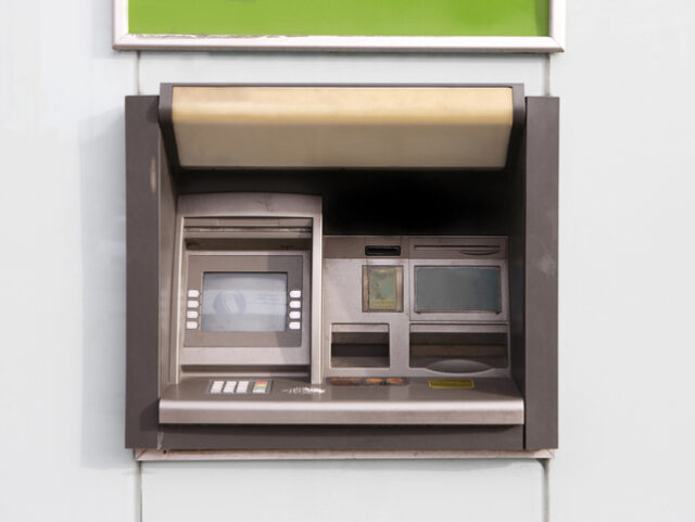 A blank generic cash machine