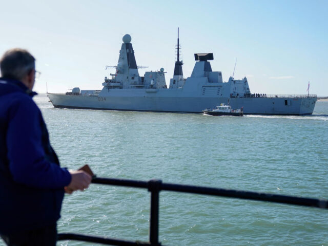 The Royal Navy type 45 Destroyer HMS Diamond leaves Portsmouth harbour. Picture date: Frid
