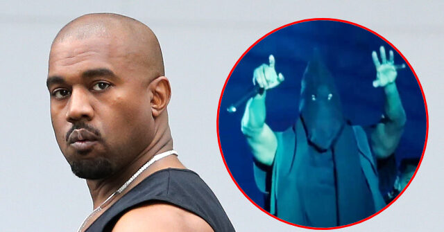Kanye West Wears Black KKK-Style Hood at Listening Party for Upcoming Album