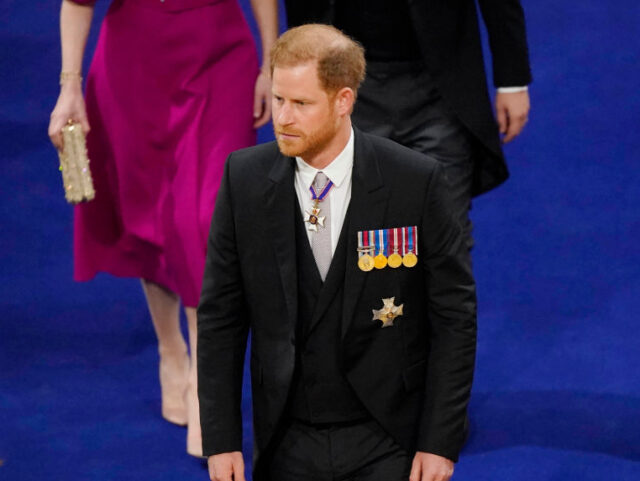LONDON, ENGLAND - MAY 06: Prince Harry, Duke of Sussex at the coronation of King Charles I