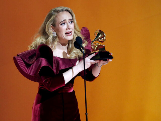 Adele accepts the Best Pop Solo Performance award for “Easy On Me” onstage during the