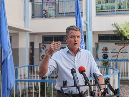 GAZA CITY, GAZA - AUGUST 27: Director of UNRWA Affairs in Gaza, Thomas White speaks to pre
