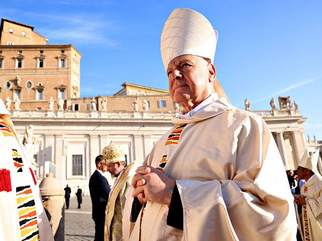 German Cardinal Gerhard Ludwig Müller arrives in St. Peter's Square for the Opening of the XVI Ordinary General Assembly of the Synod of Bishops on October 04, 2023 in Vatican City, Vatican. The Solemn Mass for the Opening of the XVI Ordinary General Assembly of the Synod of Bishops began …