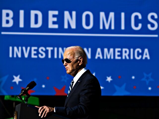 US President Joe Biden speaks at an economic event at Tioga Marine Terminal in Philadelphi