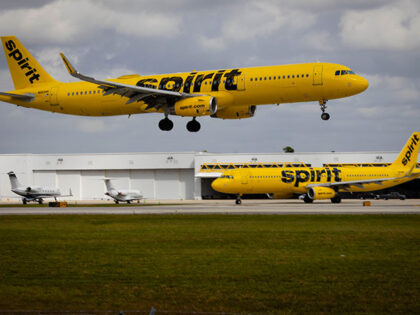 Spirit Airlines airplanes at Fort Lauderdale-Hollywood International Airport (FLL) in Fort