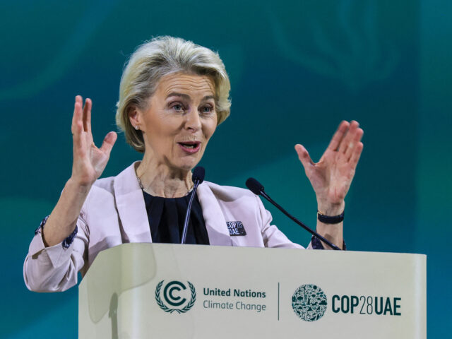 European Commission President Ursula von der Leyen speaks during the Tripling Renewable En