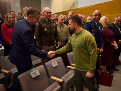 Ukraine's President Volodymyr Zelenskyy visits the US National Defense University in