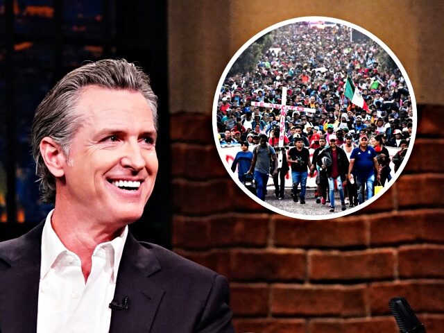 LATE NIGHT WITH SETH MEYERS -- Episode 1460 -- Pictured: (l-r) Gov. Gavin Newsom during an