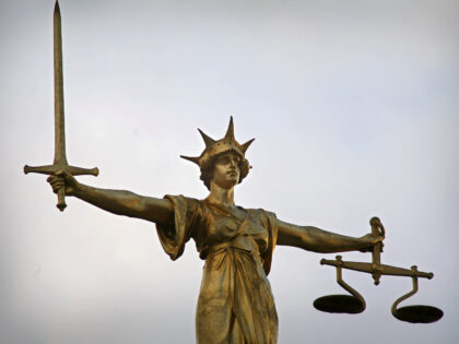 UNITED KINGDOM - JANUARY 05: A detail of the Statue of Justice seen on the roof of the Cen