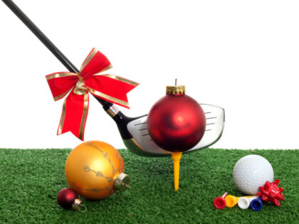 Golf club with a bow and ornaments (Stock photo via Getty)