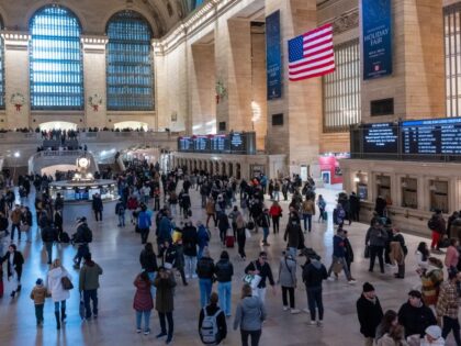 People walk through Grand Central Terminal in midtown Manhattan only days before the Chris