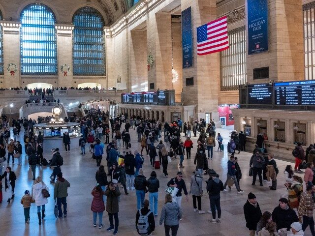 People walk through Grand Central Terminal in midtown Manhattan only days before the Chris
