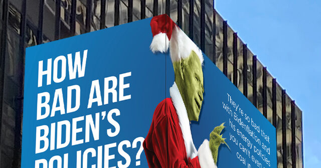 Job Creators Network Times Square Billboard Blasts Biden as the Grinch Who Stole Christmas