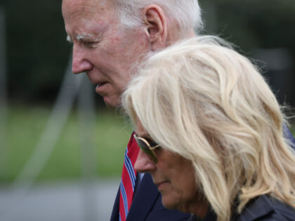 WASHINGTON, DC - MAY 30: U.S. President Joe Biden and first lady Jill Biden return to the