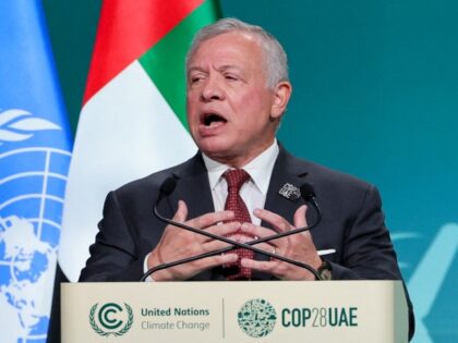 Jordan's King Abdullah II ibn Al Hussein speaks during the High-Level Segment for Heads of State and Government session at the United Nations climate summit in Dubai on December 1, 2023. World leaders take centre stage at UN climate talks in Dubai on December 1, under pressure to step up …