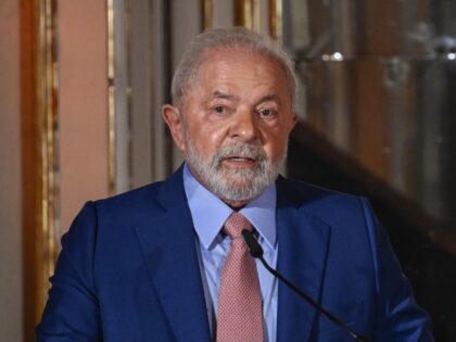 The President of Brazil Luiz Inácio Lula da Silva delivers remarks during the ceremony of
