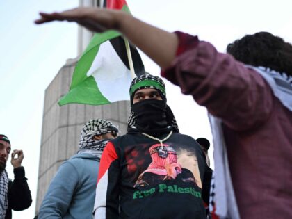 Pro-Palestinian protesters (Andrew Caballero-Reynolds / AFP via Getty)