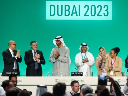 DUBAI, UNITED ARAB EMIRATES - DECEMBER 13: Delegates applaud after a speech by Sultan Ahme