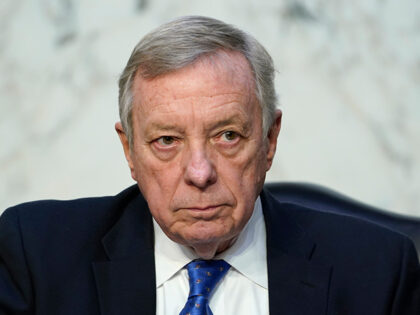 Senate Judiciary Committee chairman Sen. Dick Durbin, D-Ill., listens during a committee b